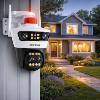 Camera supraveghere WiFi dubla 9MP PTZ, 4 lentile, vedere nocturna color, detectie miscare, audio bidirectional, IP66