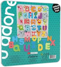 Puzzle din lemn pentru copii J′adore din 26 piese - Litere ABC