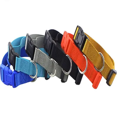 Zgarda chinga textila 16 mm/30 - 45 cm albastru
