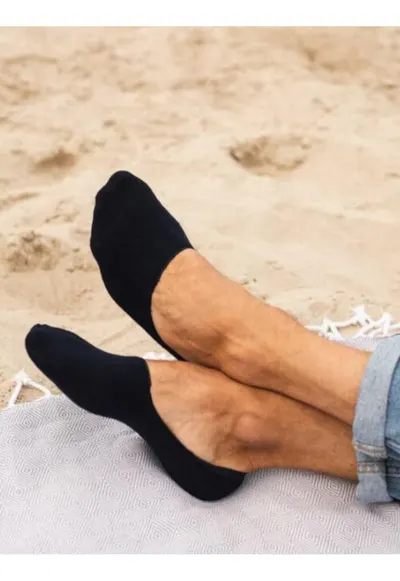 Talpici barbati bambus cu silicon aplicat la calcai S036 - Negru