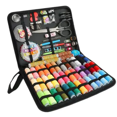 Trusa de Croitorie DexXer, Ace Cusut, Papiote Colorate, Foarfeca, Geanta transport si Accesorii, 226 Piese