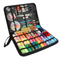 Trusa de Croitorie DexXer, Ace Cusut, Papiote Colorate, Foarfeca, Geanta transport si Accesorii, 226 Piese