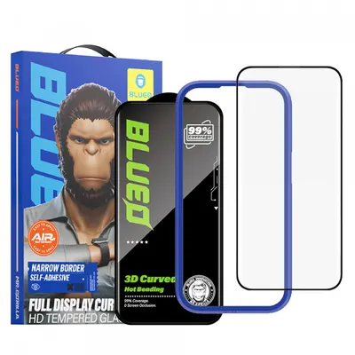 Folie de protectie Ecran Blueo HD pentru Apple iPhone 16 Pro, Sticla Securizata, Full Glue, 3D, Neagra