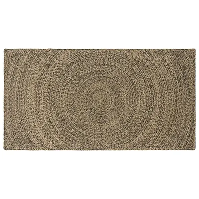 vidaXL Covor de zonă Natural și Negru 100 x 200 cm Iută
