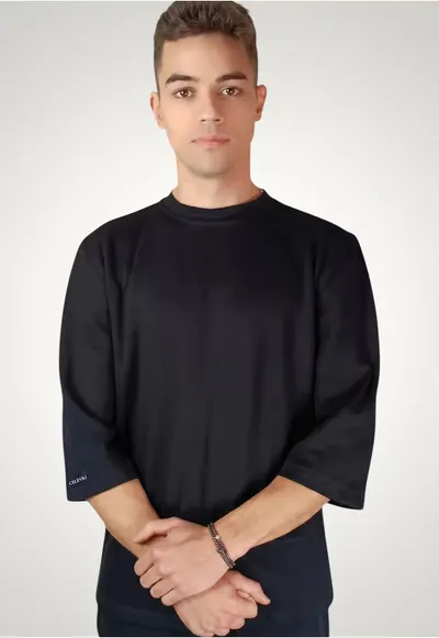 Tricou barbati Oversize - Bumbac premium - Negru