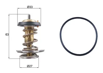 Termostat lichid racire (82 C, cartus) potrivit IVECO DAILY III, DAILY IV, DAILY V, DAILY VI; FIAT DUCATO 2.3D 3.0CNG 3.0D 12.01