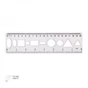 Rigla Ark 038, 20cm, plastic, cu sablon forme geometrice