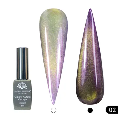 Ojă semipermanentă Galaxy Aurora Cat Eye Global Fashion, 8ml, 002(FARA TPO) Engros