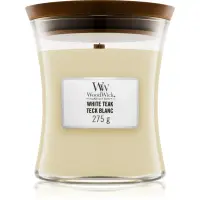Woodwick White Teak lumânare parfumată cu fitil din lemn 275 g