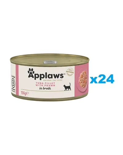 APPLAWS Cat Adult Tuna with Prawn in Broth 24x156 g ton si creveti in sos, hrana pisici