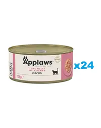 APPLAWS Cat Adult Tuna with Prawn in Broth 24x156 g ton si creveti in sos, hrana pisici