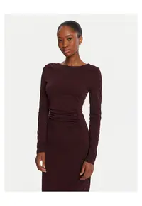 Rochie dama - tricotata - bordeaux - 57% viscoza - 32% poliamida - 11% elastan -