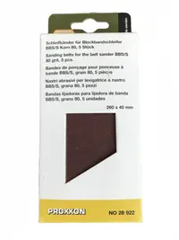 Set benzi de slefuire pentru BBS S, Proxxon 28922, 260x40 mm, granulatie 80, 5 bucati