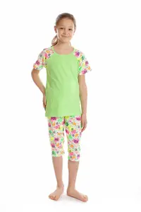 Pijama 3/4 fete AV2429 vernil/inimioare Love, Andana | marimea 34 (7/8 ani)