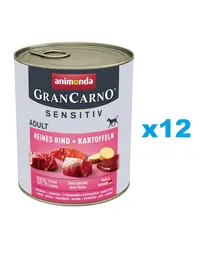 ANIMONDA Grancarno Sensitive Pachet hrana caini sensibili, cu vita si cartofi 12x800 g