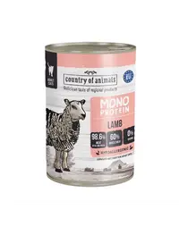 COUNTRY OF ANIMALS hrană umedă monoproteică cu miel pentru pisici 400 g