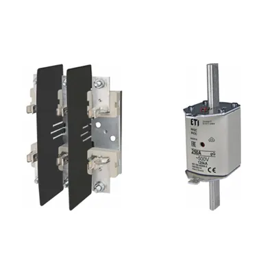 Pachet Protectie Circuit Trifazat: Soclu Siguranta Fuzibila NH2 3P (M10/M10), Siguranta Fuzibila NH2C gG 250A 500V