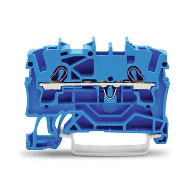 2-conductor through terminal block; 2.5 mm²; for Ex e II and Ex i applications; side and center marking; for DIN-rail 35 x 15 and 35 x 7.5; Push-in CAGE CLAMP®; 2,50 mm²; blue