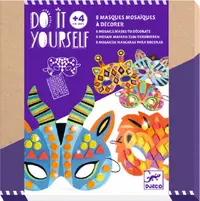 Set creativ Djeco - Fă-ți singur 8 măști, Jungle Animals