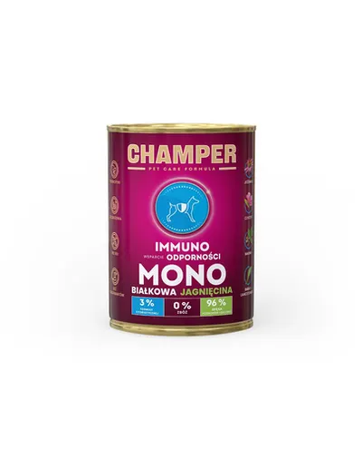 CHAMPER Immuno cu miel hrana pentru caini 400 g monoproteica