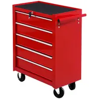 HOMCOM Cărucior Mobil pentru Atelier cu Sertare, Organizator Ustensile, Roșu, 67.5x33x77cm | Aosom Romania