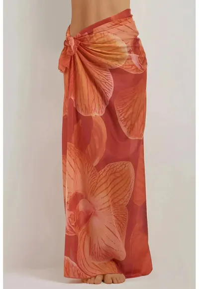 Cover-Up Plaja - Maxi imprimat - Portocaliu stralucitor
