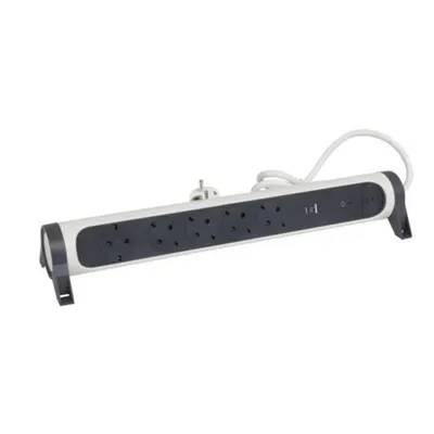 Prelungitor Sch 5x2p+t Premium Paratrasnet Usb A+c 1,5m 1,5mm2 Alb/negru