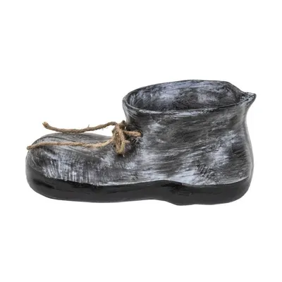 Decoratiune Gradina, Ceramica, Bocanc Mare cu Suport pentru Flori, Lungime 32 cm, Inaltime 14.5 cm