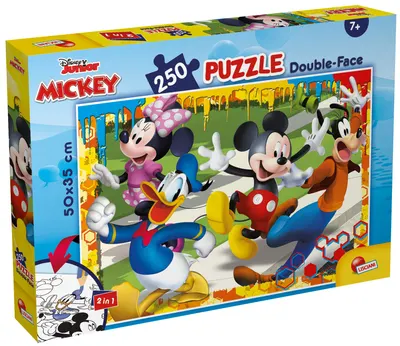 Puzzle cu două fețe Lisciani de colorat din 250 piese - Mickey Mouse