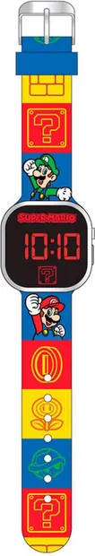Ceas cu LED Kids Euroswan - Super Mario Icons