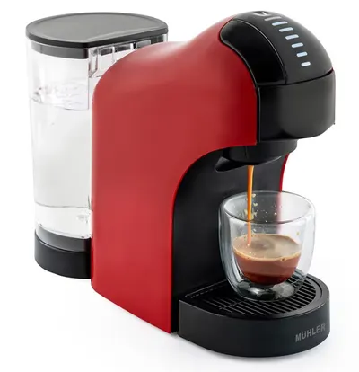 Aparat de cafea cu capsule Muhler - MCM-611 3в1, 20 bar, 0.9 l, roșu