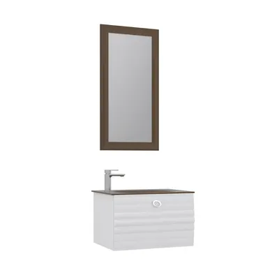 Set mobilier baie Orka Anzer suspendat 3 piese alb 60 cm
