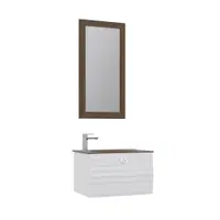 Set mobilier baie Orka Anzer suspendat 3 piese alb 60 cm