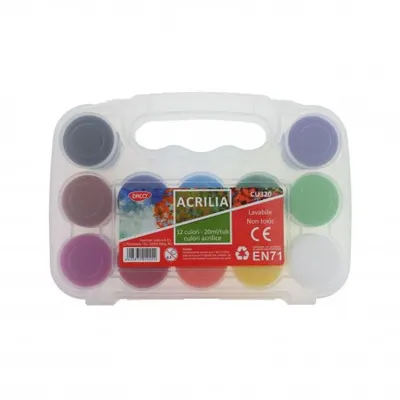 Culori acrilica, 12culori/set, 20ml, acrilice, Daco