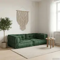 vidaXL Canapea modulară cu 2 locuri verde 140x70x36 țesătură