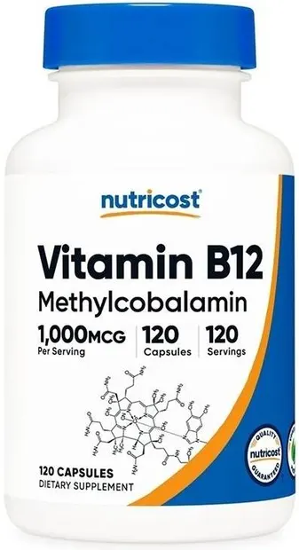Vitamin B12 Methylcobalamin, 1000 mcg, 120 capsule, Nutricost