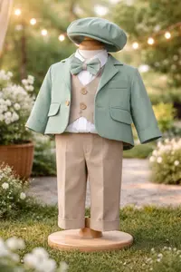 Costum baieti botez Mathias 2- turcoaz