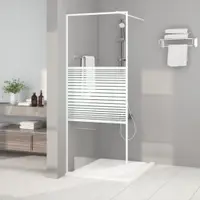 vidaXL Perete de duș walk-in, alb, 80x195 cm, sticlă ESG transparentă