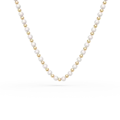 Colier din aur galben cu perle de cultura de 3.6ct