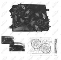 Ventilator radiator (cu carcasa) potrivit CHRYSLER 300C 2.7-6.1 09.04-11.12