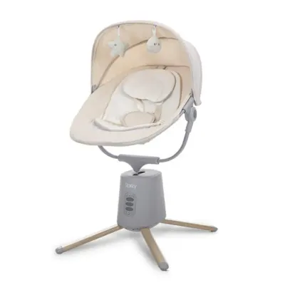 Leagan electric pentru bebelusi, Lorelli Storky, bluetooth, telecomanda, 5 viteze de leganare, Beige