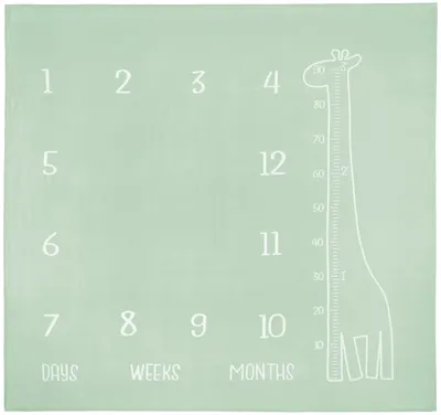 Covoraș foto de muselină Sensillo - Giraffe, Mint, 120 x 120 cm