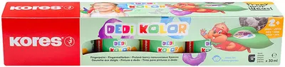 Vopsele de desenat cu degetele Kores - 6 culori x 30 ml