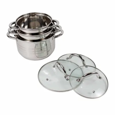 Cratite cu Capace Inox, 1.5 l / 2 l / 3 l, 3 Bucati