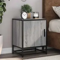 Gossi noptiere 2 buc gri sonoma 40x31x50 cm lemn prelucrat si metal