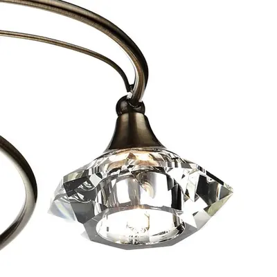 Plafoniera Luther 6 Light Semi Flush Antique Brass Crystal