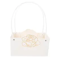 Pungi de cadou cu design trandafir (set 10 buc) - Alb