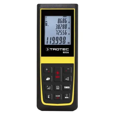 Telemetru Trotec BD26, Senzor inclinare, Display iluminat, Element final multifunctional, Protectie tip: IP54