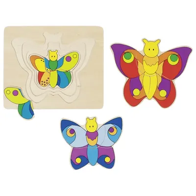 Puzzle pentru copii cu mai multe straturi Goki - Fluture