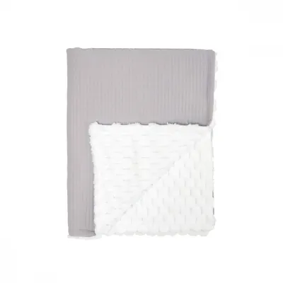 Patura din velur Cotton 3D Twins Gri 100x80 cm
